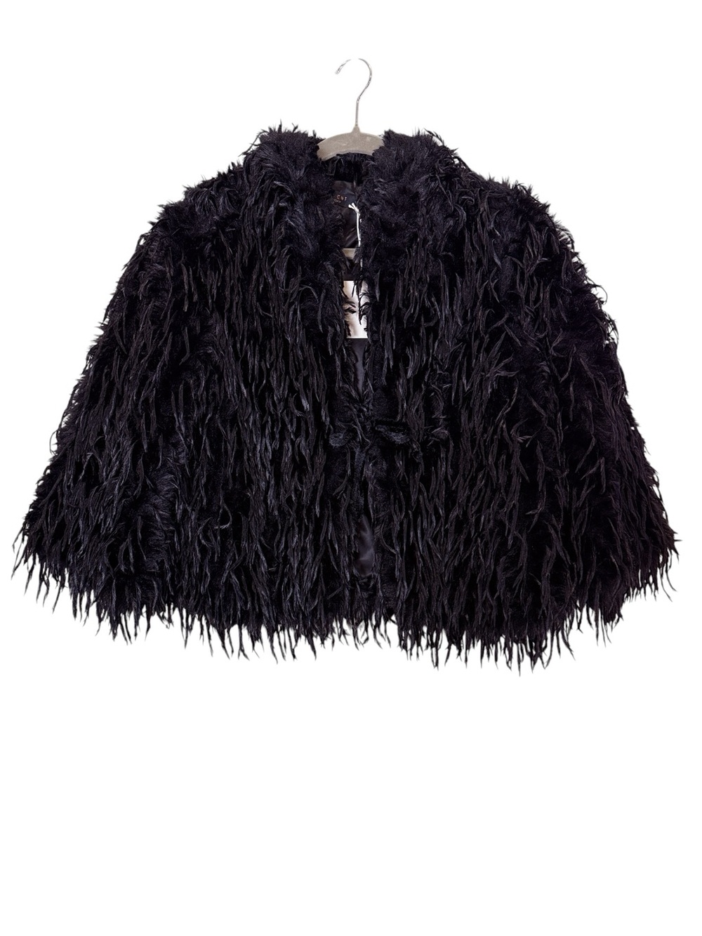 OKY Event Women’s Black Faux-Fur/Feather Glamour Party Crop Jacket Bolero Women